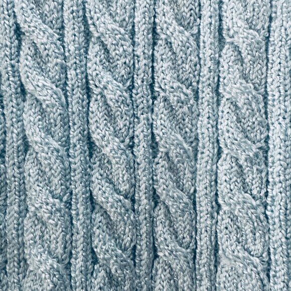 ✨Karen Scott Sz L Womens Cable-Knit Gramma chunky Sweater classic top Brightblue - Picture 5 of 6